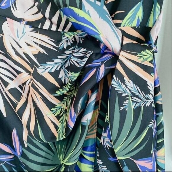 NWT! Milly Jordan Tropical Palm Print Wrap Dress Size US 8 - Picture 6 of 6